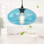 Lampadario Camera Da Letto Vetro Soffiato Blu Design Retrò Creativo