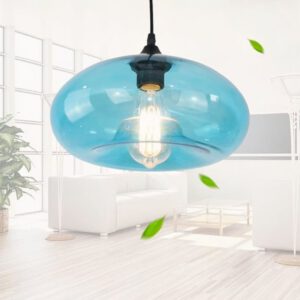 Lampadario Camera Da Letto Vetro Soffiato Blu Design Retrò Creativo