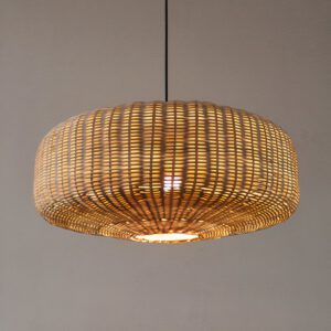 Lampadario Camera Da Letto Vimini LED Retrò Fatto A Mano