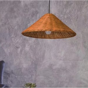 Lampadario Camera Da Letto Vimini Marrone In Stile Vintage